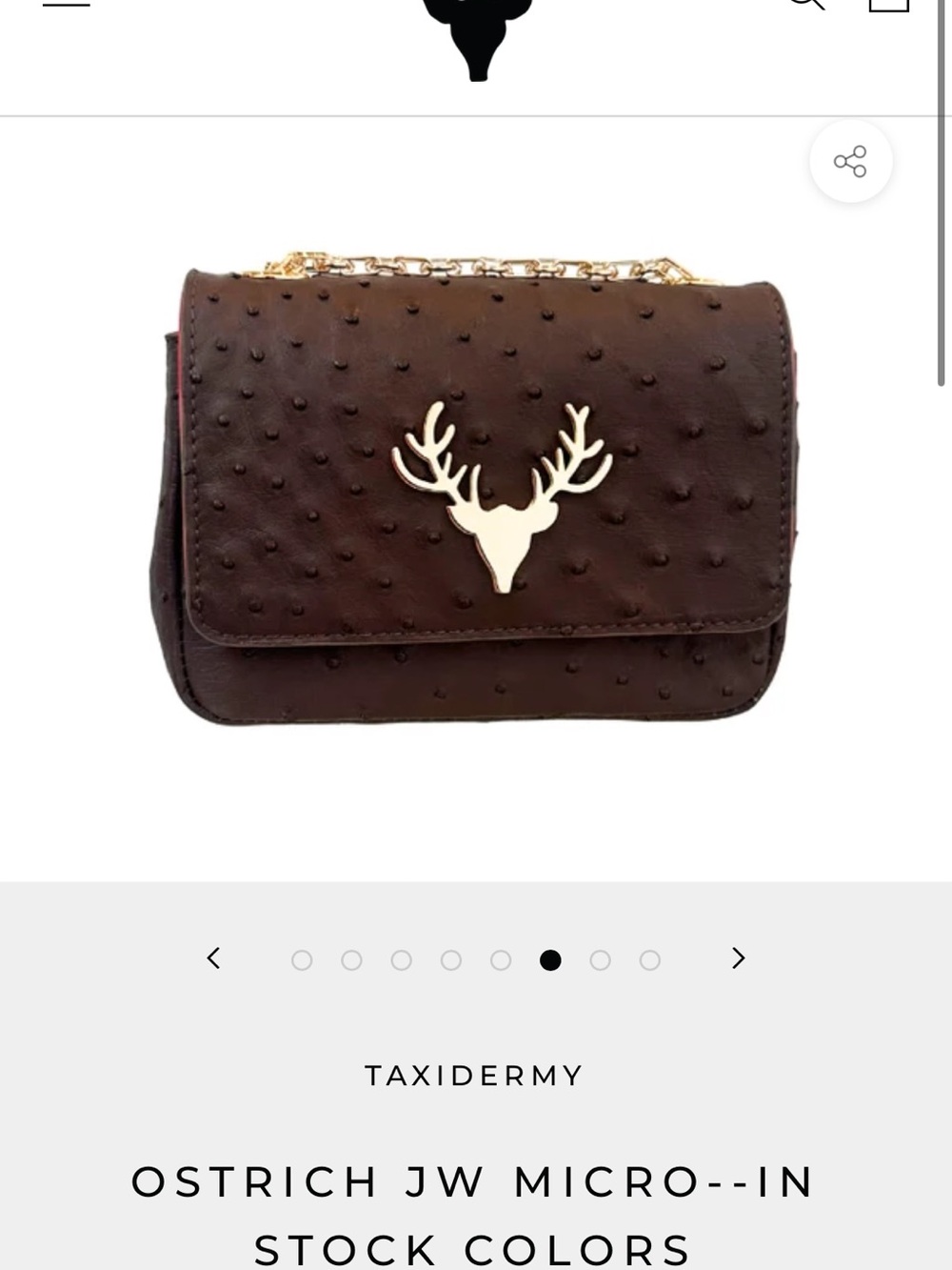 Taxidermy Ostrich-Texture Micro Crossbody Bag in Chocolate Brown